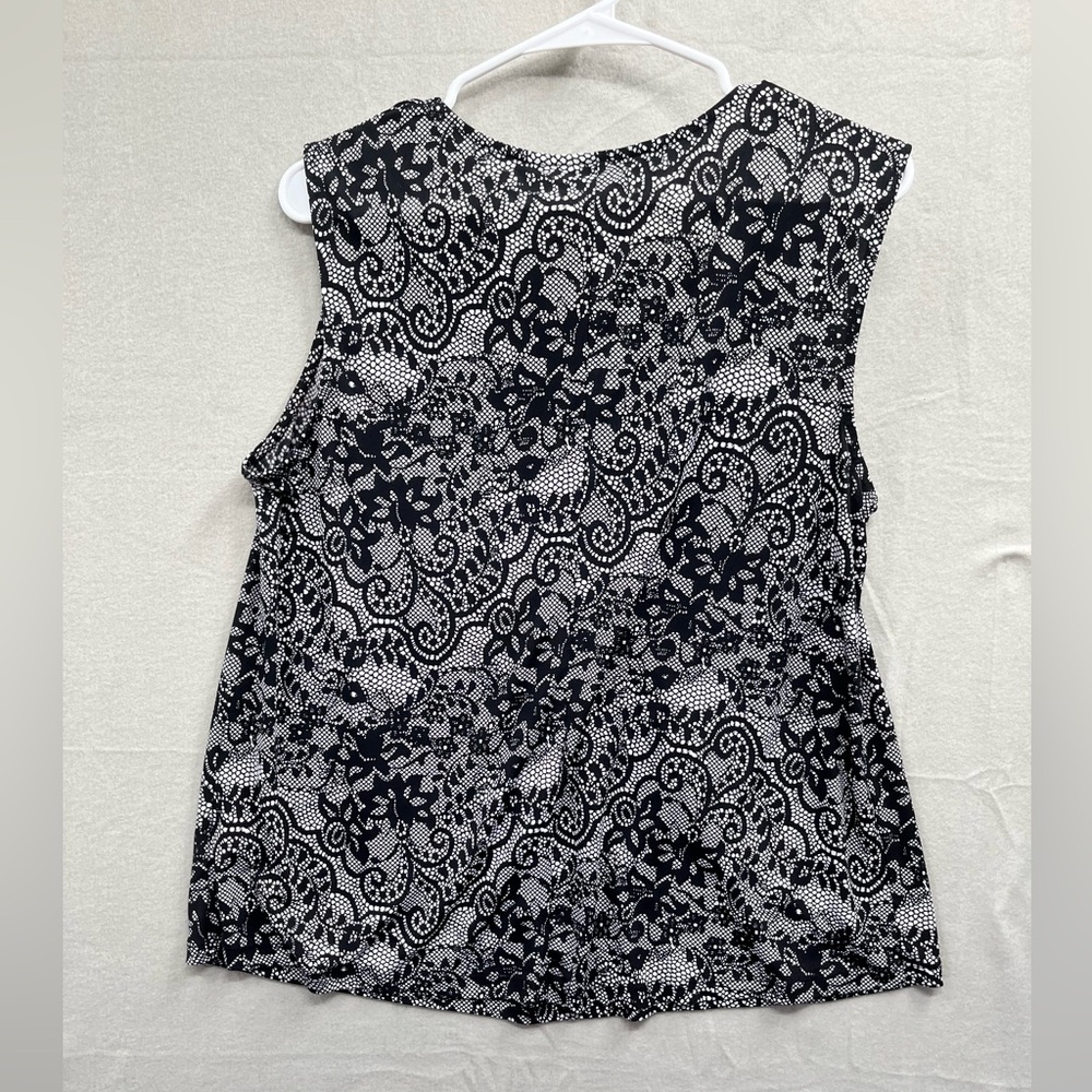Womens Apt. 9 Black Lace Sleeveless Witchy Goth Blouse Size 0X - Picture 7 of 8